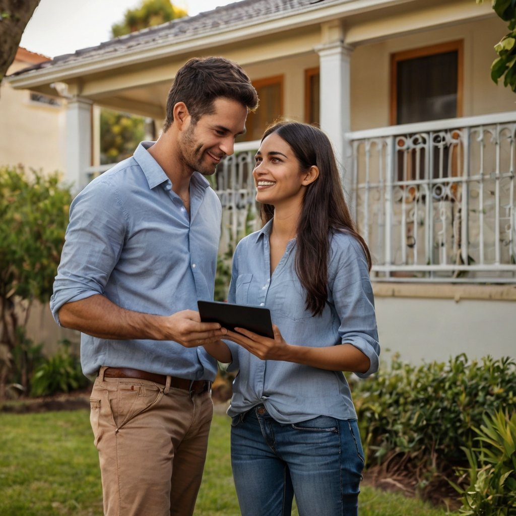 Couple looking at a house-How do I start buying my first home?