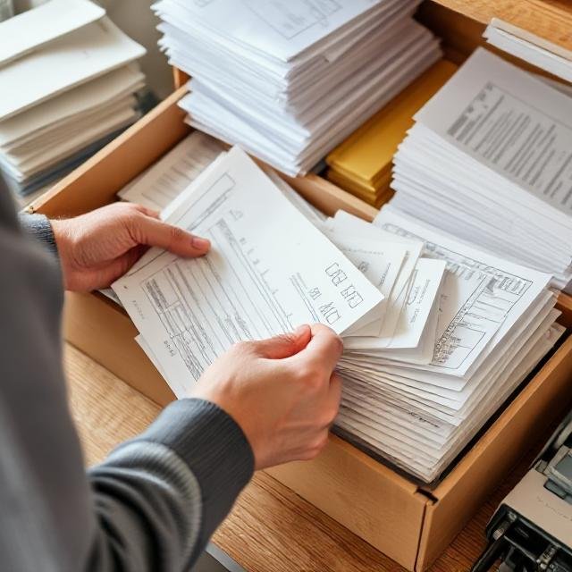 Person preparing tax documents and receipts-havenposts.com